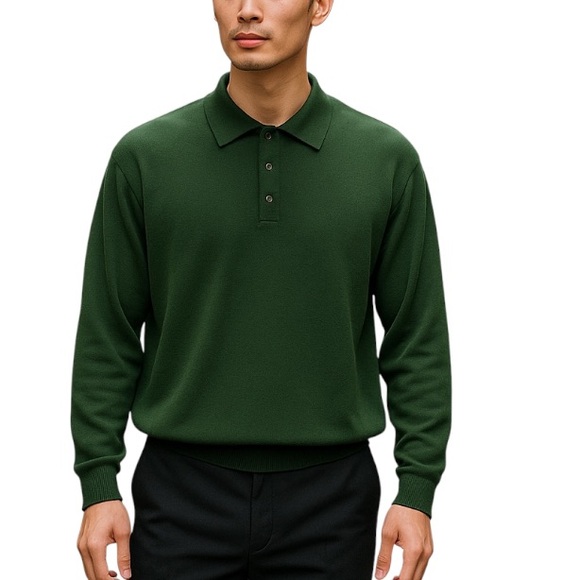 Banana Republic Other - Banana Republic Extra Fine Merino Wool Collared Sweater Dark Green XL